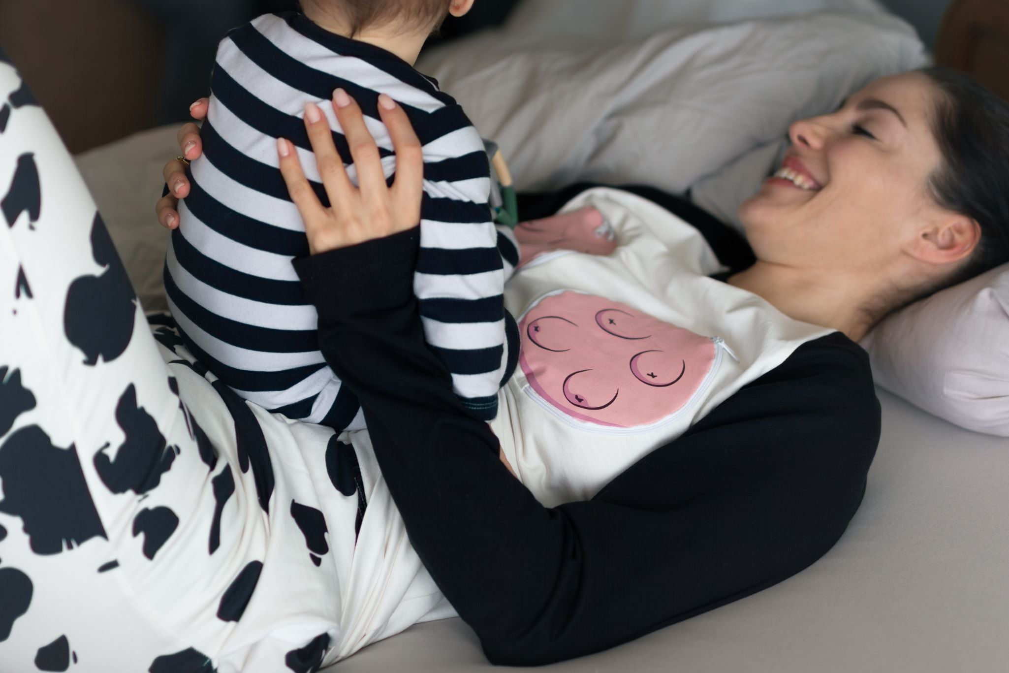 pyjamam cow nursing pajamas